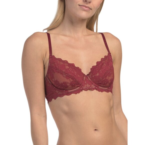 HANRO Deep Poppy Anais Lace Underwire Bra - Picture 1 of 2